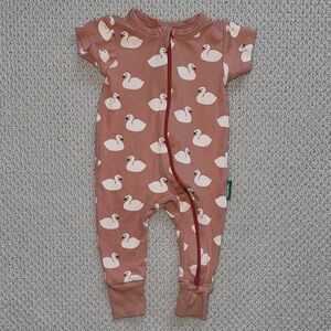 PARADE organic Swan Print Kids (Short sleeved) Pajamas - 0-3 months